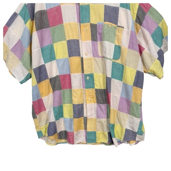Orvis Patchwork Button Up Short Sleeve Shirt Size XXL - Picture 4 of 9